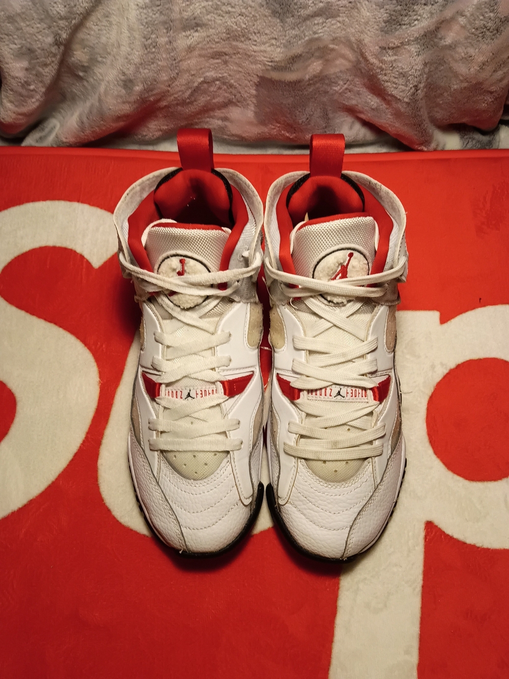 Jordan Jumpman Two Trey GS White University Red Size 6Y/7.5W  DQ8431-160